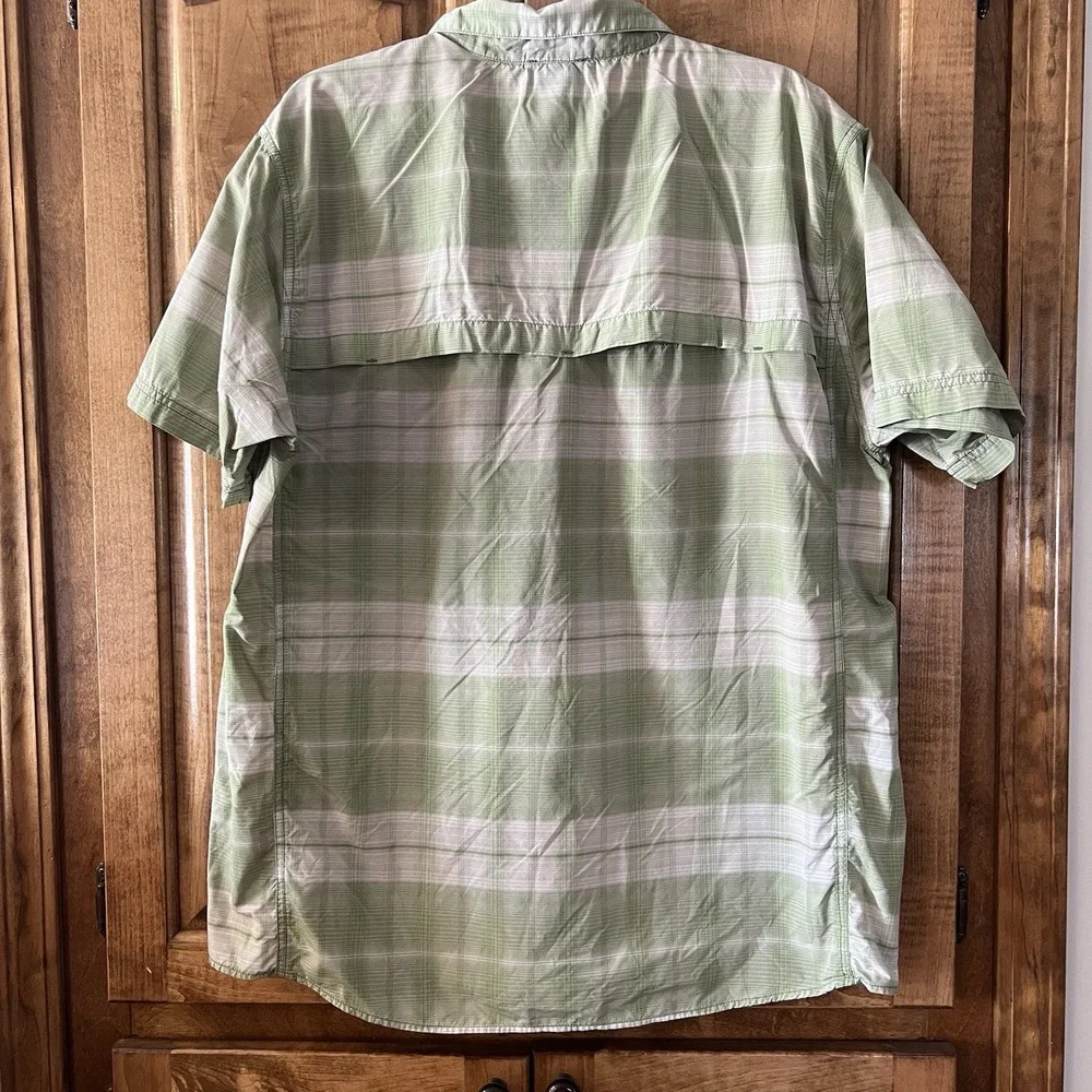 The North Face Shirt Men's XL Green Plaid‎ Vapor Wick Vented Fishing Outdoor